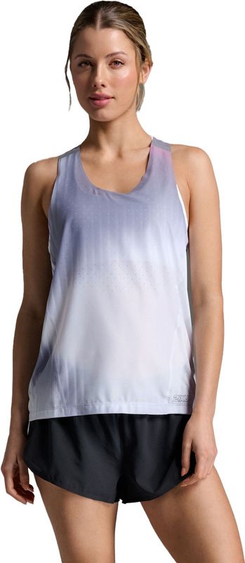 2XU Light Speed React Singlet W T-shirt Glass Gradient Lilac/Silver Reflective, L