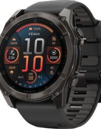 Garmin Fenix 8 Sapphire 51 mm Pulsklocka Carbon Gray DLC Titanium w/ Black/Pebble Gray Silicone