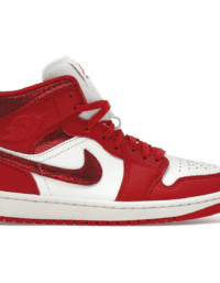 Air Jordan 1 Mid SE Red Cracked Leather