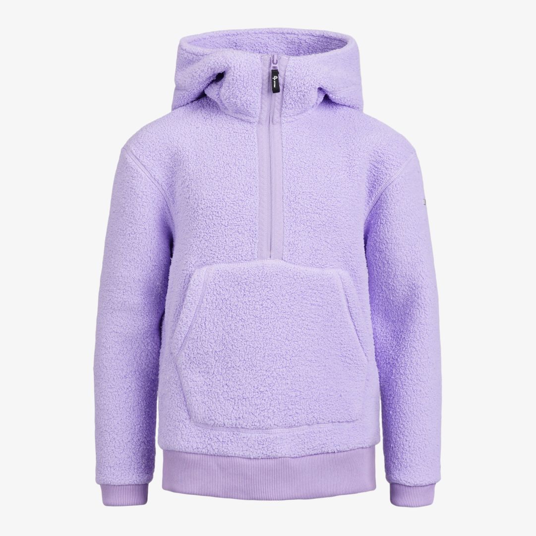 Pelle P - JR Cormo Half Zip Hoodie, Catleya Denna huvtröja för junior är tillverkad i mjuk polyesterpile och har en avslappnad passform