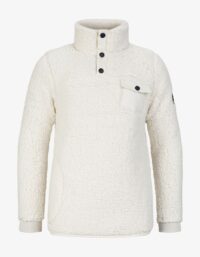Pelle P - JR Sherpa Sweater, Cream white En mysig tröja tillverkad i 100% lättvikts polyester pilé med krage och tryckknappar vid i halsen