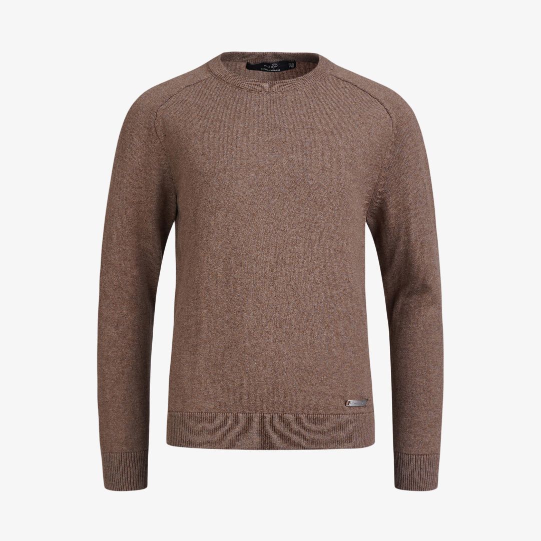 Pelle P - JR Tiller Sweater, Cobblestone Mélange Denna juniortröja är tillverkad i en blandning av 92% ekologisk bomull och 8% kashmir, och har en normal passfo