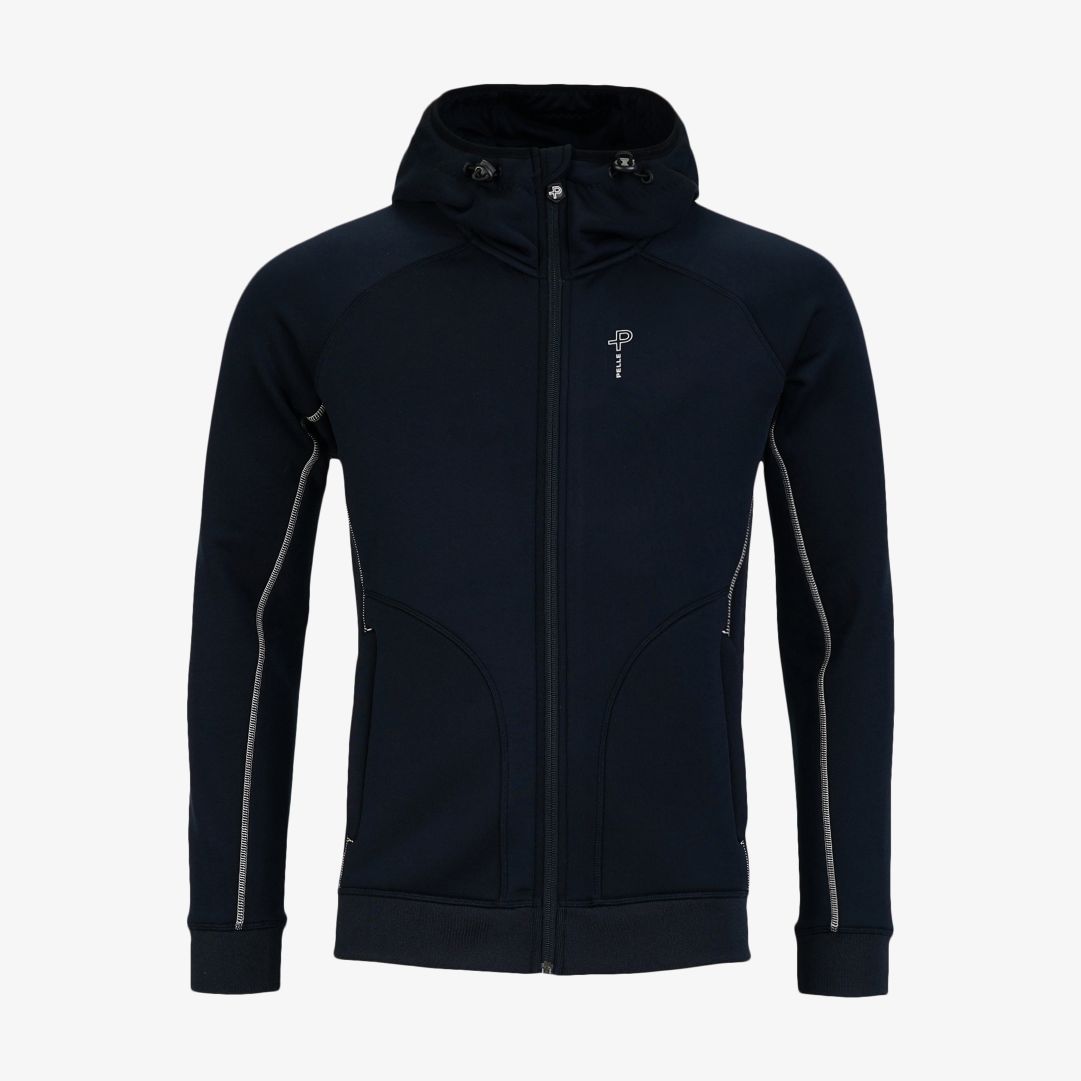 Pelle P - Levo Rib Hoodie, Dk Navy Blue Levo Rib Hoodie är tillverkad av ett fuktavvisande material med stretch för maximal rörelsefrihet