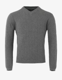 Pelle P - Tiller Herringbone V-neck, Dk Grey Melange Avslappnad passform och stilren look