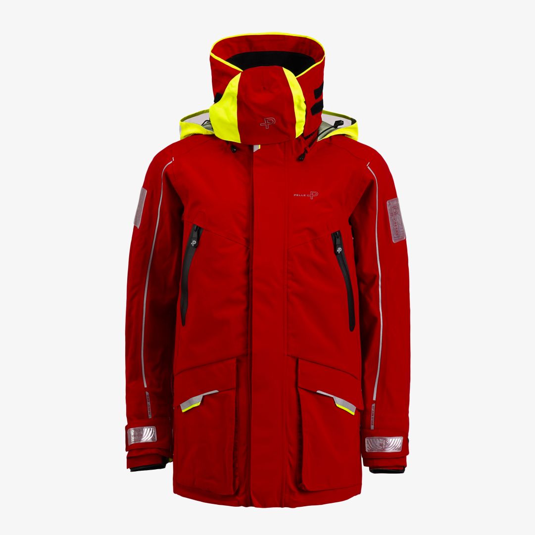 Pelle P - W Defender Offshore Jacket, Race red Vår premium seglarjacka för tuffa förhållanden ute till havs