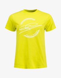Pelle P - W Field Logo Tee, Green Tang En tunn t-shirt med avslappnad passform och rund halsringning, tillverkad i 100% "Global Organic textile standard" bomull