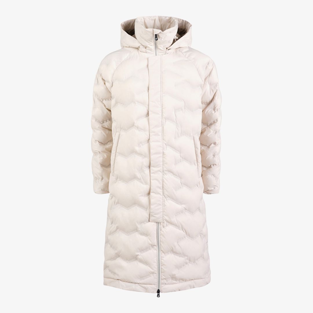 Pelle P - W Zonda Jugo Coat, Bleached Sand Höst- och vinterkappa, tillverkad i ett vindtätt yttermaterial med matt finish och 2-vägs dragkedja från YKK framtill