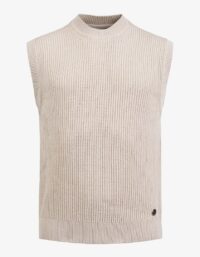 Pelle P - Yawl Vest, Lt. Beige Oak Slätstickad bomull