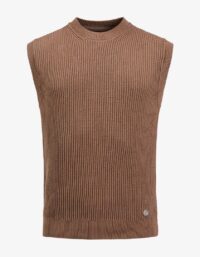 Pelle P - Yawl Vest, Toffee Slätstickad bomull