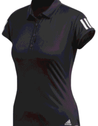 ADIDAS Club Stripes Polo Black Women (Storlek: M)
