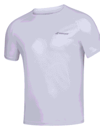BABOLAT Crew Neck tee White Boys Jr (Storlek: XS)