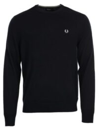 FRED PERRY Crew Neck Jumper Dark Carbon (Storlek: XXL)