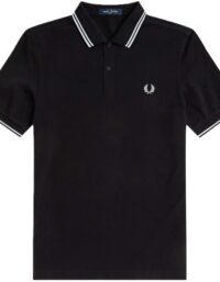 Fred Perry Twin Tipped Polo Black w/ Stripes Mens (Storlek kläder: XXL)