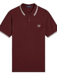 Fred Perry Twin Tipped Polo Shirt Oxblood Mens (Storlek kläder: XXL)