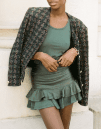 BOW19 Frida Frill Skirt Army Green Women (Storlek: XS)