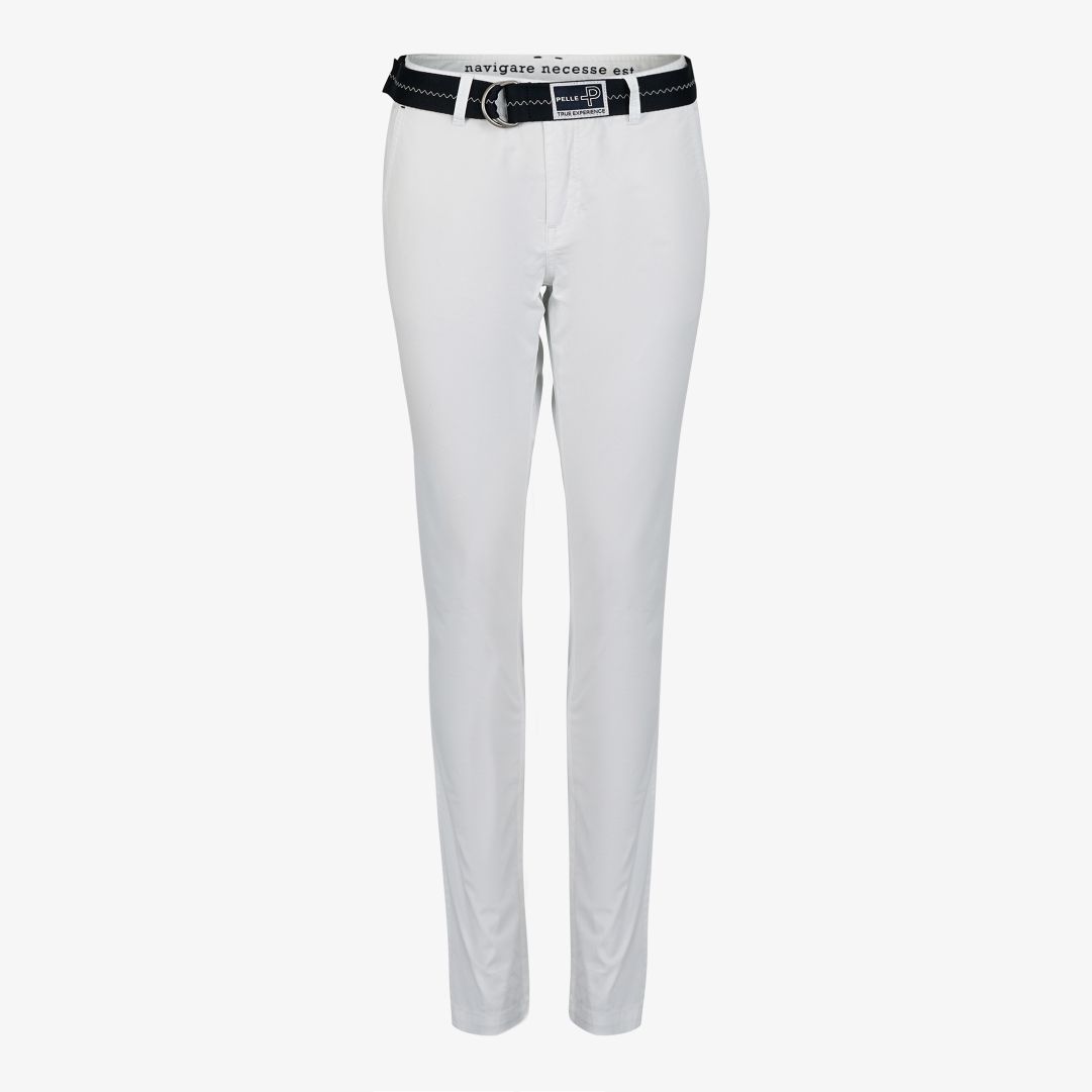 Pelle P - W Crew Chinos, White Klassiska damchinos i skön förtvättad bomullstwill med lite stretch