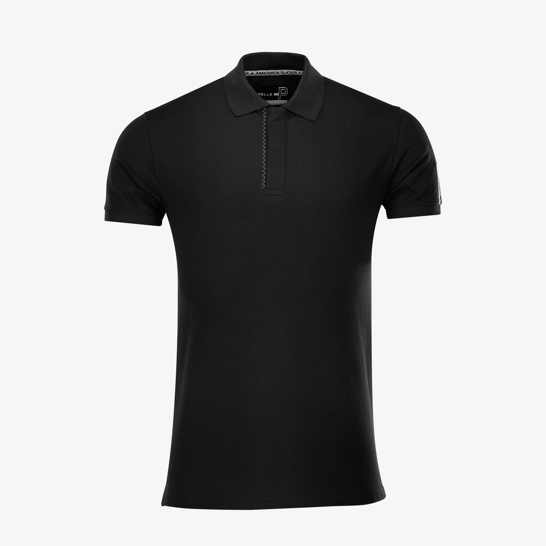 Pelle P - Team Polo, Black Pikétröja med ribbstickad krage och dolda knappar i halsen och en vävd Pelle P-logo på ärmen
