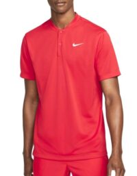 NIKE Court Dri FIT Blade Solid Polo Red Mens (Storlek: XXL)