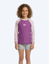 Watery UV-tröja för barn - Brandman Långärmad Rashguard - Rosa/lila - UV kläder barn