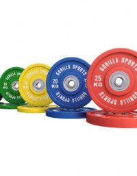 Gorilla Sports Bumper Plates COLOR 51mm 5-25kg - Röd - 25kg