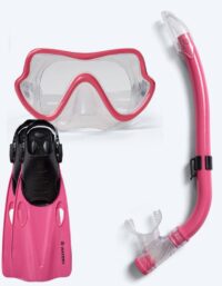 Watery snorkelset för junior (8-15) - Trigger/Masika - Röd/rosa - Snorkelset barn (4-16 år)
