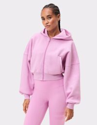 Stronger Relaxed Cropped Full Zip  Hoodie