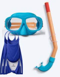 Watery snorkelset för junior (8-15) - Wyre/Bimasha - Orange/blå - Snorkelset barn (4-16 år)