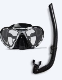 Watery Combo snorkelset för vuxna (från 15 år) - Rudder Camo/Itzel - Svart - Snorkelset vuxna (+16 år)