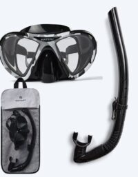 Watery Combo snorkelset för vuxna (från 15 år) - Rudder Camo/Itzel - Svart - Snorkelset vuxna (+16 år)