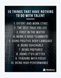 Watery simning poster - 10 things that have nothing to do with talent - B2 (50*70 cm)