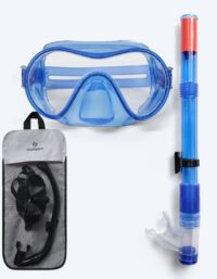 Watery Combo snorkelset för junior (8-15) - Jubal - Blå - Snorkelset barn (4-16 år)