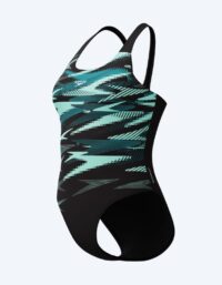 Speedo baddräkt för dam - Hyperboom Placement Muscleback - Svart/turkos