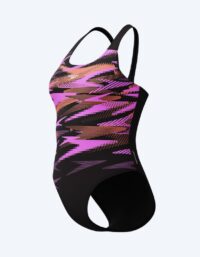 Speedo baddräkt för dam - Hyperboom Placement Muscleback - Svart/rosa