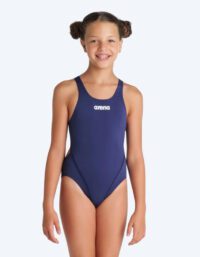 Arena baddräkt för flickor - Team Swim Tech Solid - Mörkblå