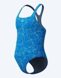 Speedo baddräkt för flickor - Hyperboom Allover Medalist - Blå/grön