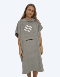Watery badponcho för vuxna - Bomull - Grå (Bäst i test)