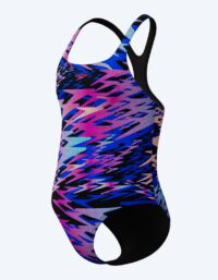 Speedo baddräkt för flickor - Hyperboom Print Medalist - Blå/rosa