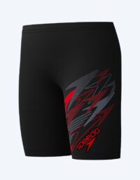 Speedo långa badbyxor för pojkar - Medley Logo - Svart/grå