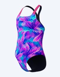 Speedo baddräkt för flickor - Print Powerback - Lila/Rosa