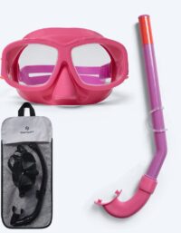 Watery Combo snorkelset för barn (4-10) - Wyre - Rosa/lila - Snorkelset barn (4-16 år)