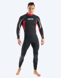 SEAC våtdräkt för herr - Relax Long 2.2 MM - Svart/röd
