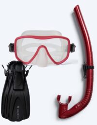 Watery snorkelset för vuxna (från 15 år) - Coast/Skipper - Röd/svart - Snorkelset vuxna (+16 år)