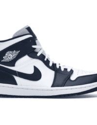 Air Jordan 1 Mid White Metallic Gold Obsidian