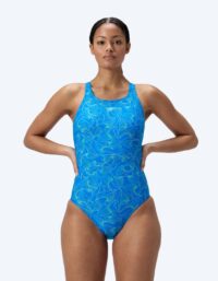 Speedo baddräkt för dam - Hyperboom Allover Medalist - Blå/grön