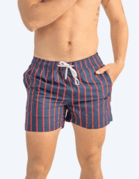 Watery badshorts för herr - Marilla Eco - Mörkblå/röd