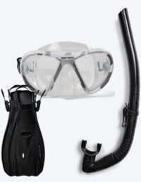 Watery snorkelset för vuxna (från 15 år) - Rudder Camo/Itzel/Delmere - Klar/svart - Snorkelset vuxna (+16 år)
