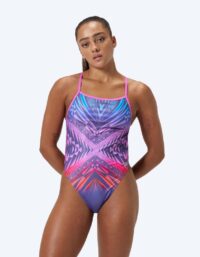 Speedo baddräkt för dam - Placement Digital V-Back - Lila/röd