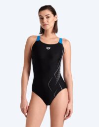 Arena baddräkt för dam - Swim Pro Back Dive - Svart/lila