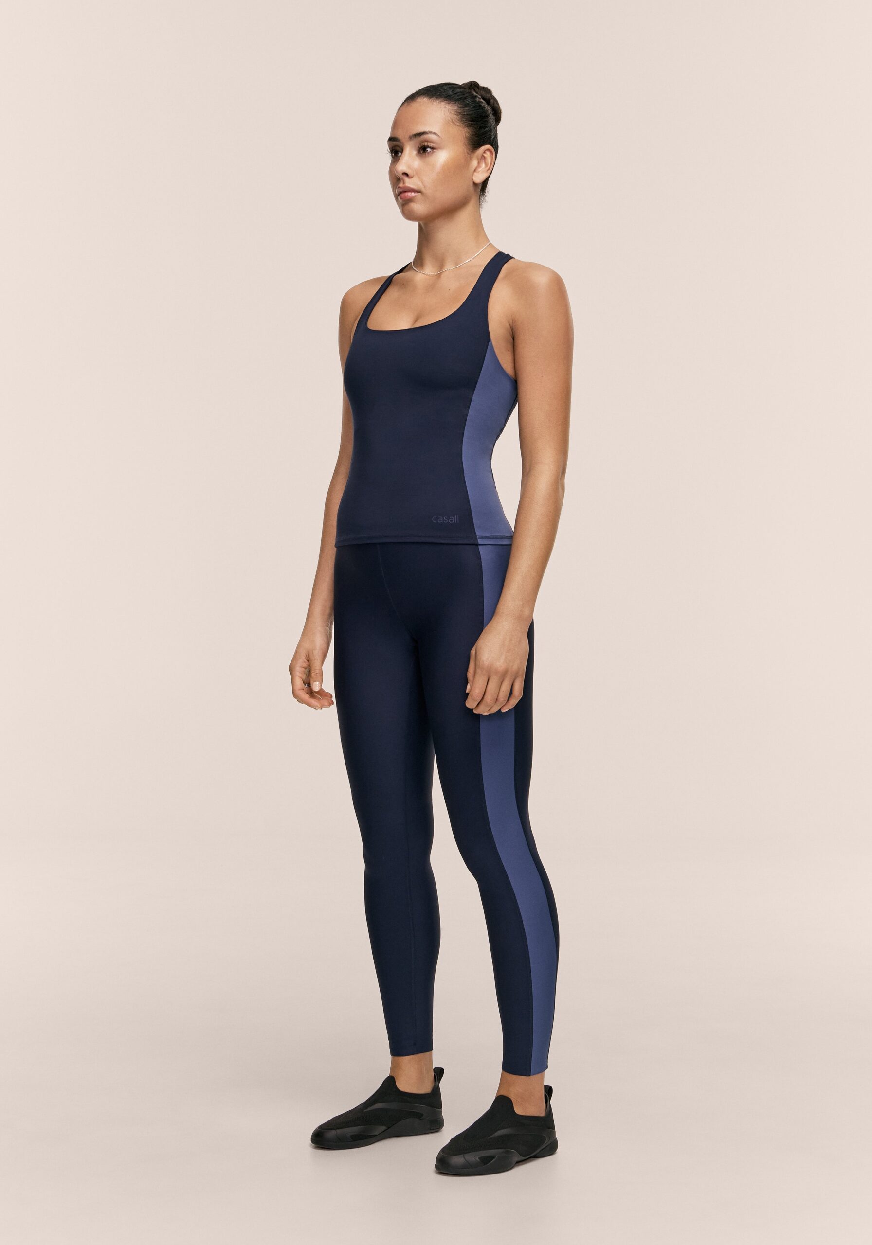 Casall Shaped Block High Waist Tights - Core Blue