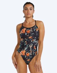 TYR baddräkt för dam - Durafast Elite Trinityfit - Svart/orange